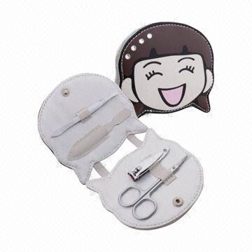 4-piece High Grade Manicure Set, Made of Stainless Steel, for Promotional Gift, Beauty Girl