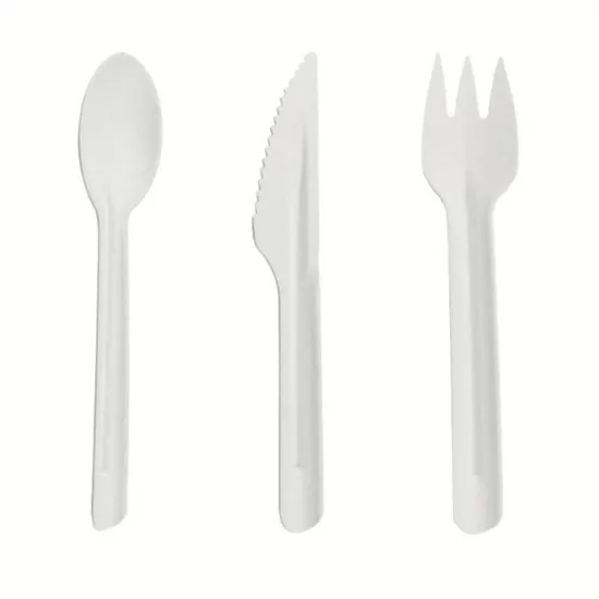 Biodegradable Tableware Sugarcane Knife Fork Spoon Cutlery
