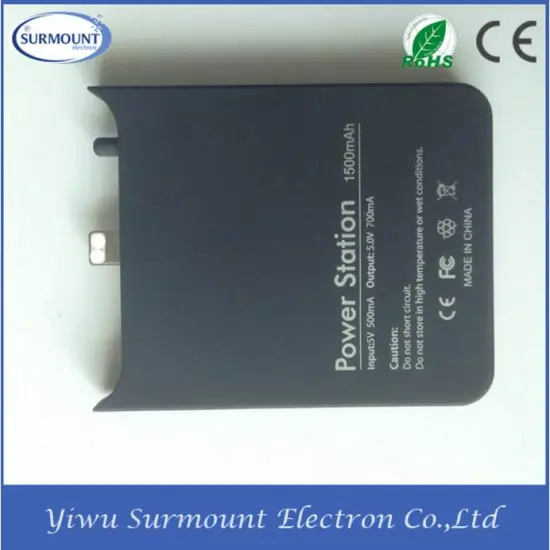 Portable 1500mah Li-Poly Battery Wireless Mobile Power Bank Station