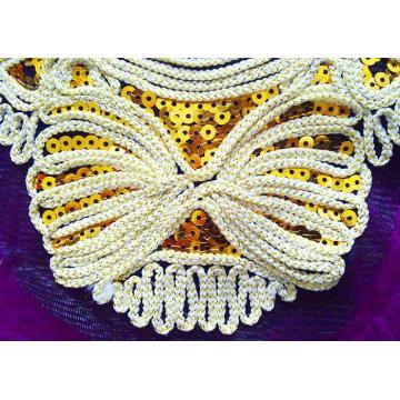 Large lion tiger head sequin rope embroidery