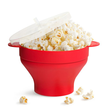 Heat-Resistant Foldable Silicone Popcorn Bowl with Handle - Best Seller