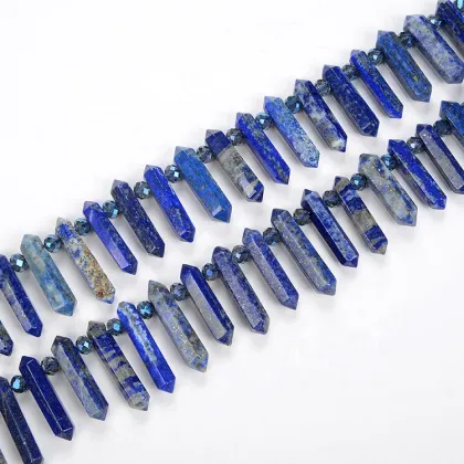 Lapis Lazuli Double Point Crystal Pendant for Jewelry Making