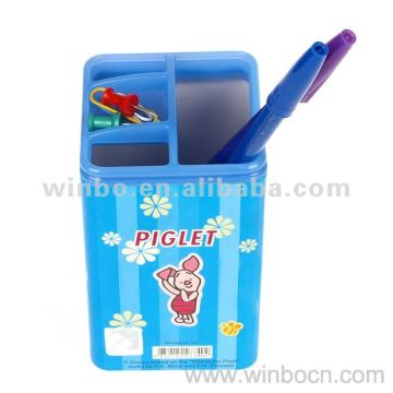 Square-shaped metal pen holder