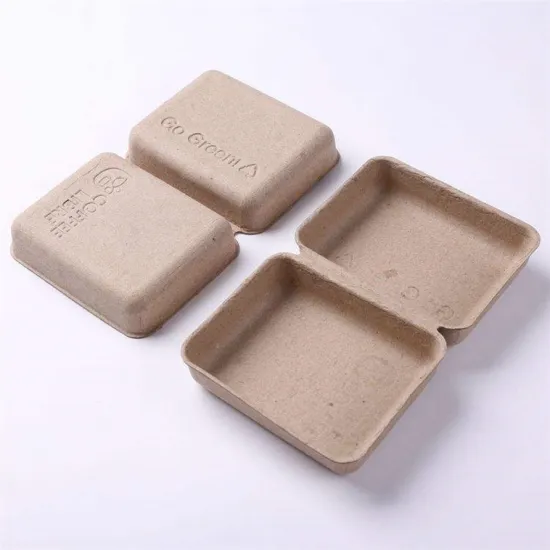 Recyclable paper fiber packaging molded pulp box