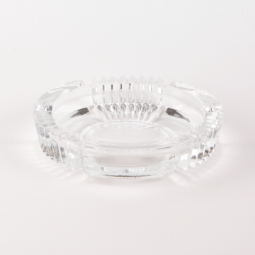 Clear Crystal Heavy Glass Round Ashtray for Wholesale