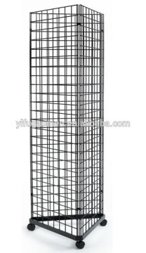 3-Sided Gridwall Fixtures, Set of (2), Wheeled Bases - Black