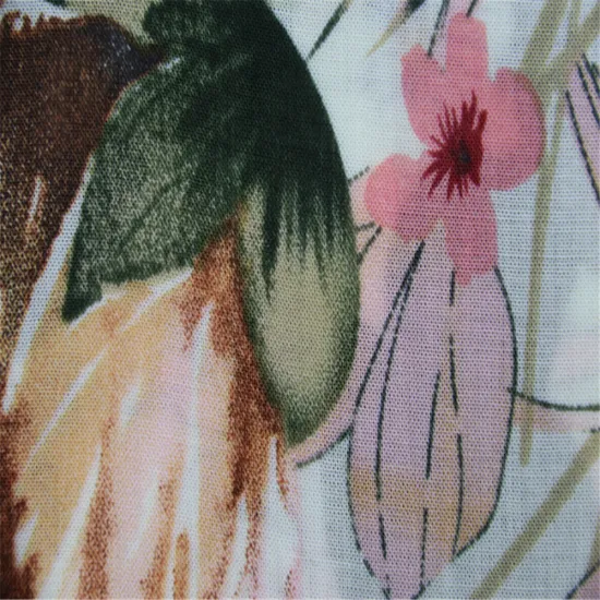 Large flower pattern printed rayon voile