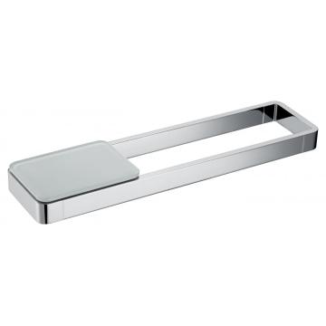 Jabonera elegante con caja de vidrio deslizante para baño