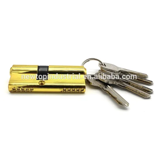 70mm Zinc alloy high security door cylinder lock with double lines brass computer keys