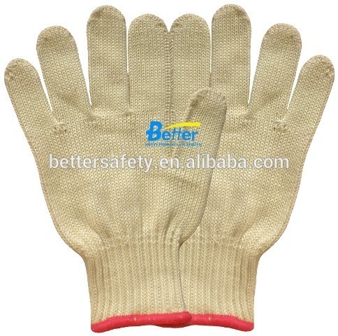 7-Guage Yellow Aramid Fibre Knitted Cut Resistant Gloves China New Products