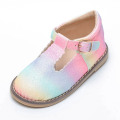 Rainbow Leather Kids Girls T Bar Zapatos