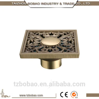 European Antique Brass Bronze Square Floor Drains Vintage Copper Concrate Floor Drain Oil Rubbed Rectangular Floor Drain