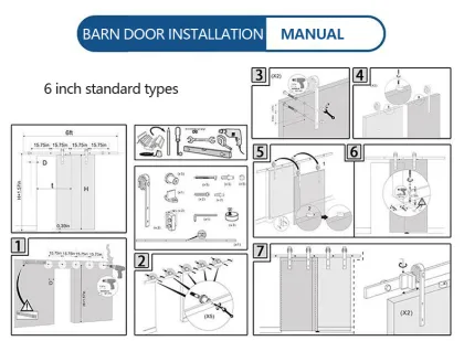 Hitech White Modern House Interior Double Sliding Barn Door Wardrobe Closet