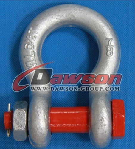 G2130 Bow Type Anchor Shackles with Safety Pin and Nut High Tensile Forged Alloy