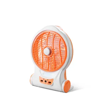 8 Inch Rechargeable Solar Box Fan with LED Light - OEM Service Available