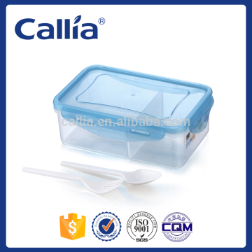 Hot Selling Clear Airtight Lunch box Plastic Microwave Lunch Box with spoon