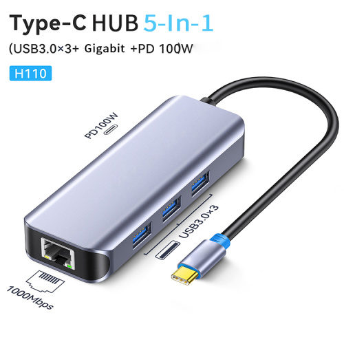 USB HUB Jasoz Multifunctional 5-In-1 Gigabit Hub Adapter Supplier