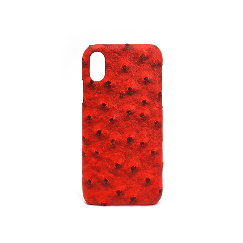 Etui en cuir à motif d&#39;autruche unique pour Iphone