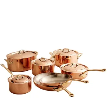 Copper Clad Cookware Set - 12Pcs 3 Ply Induction Pots and Pans for Home Kitchen