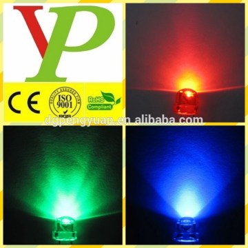 Super bright 5mm straw hat led rgb emitting diodes
