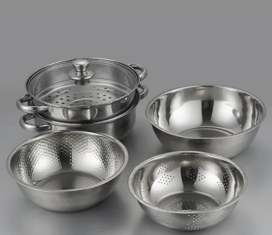 Stainless Steel Soup Boiler + Rice Sieve Set