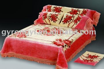 Peach Printed & super soft blanket set 100% polyester