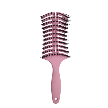Custom Logo Wheat Straw Detangling Curly Hair Brush for Women with Scalp Massager