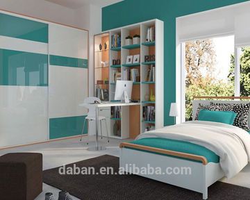 Modern wardrobe design high gloss sliding door wooden wardrobe cabinet