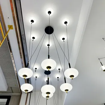 Nordic Art White Glass Ball Pendant Light for Modern Dining Room