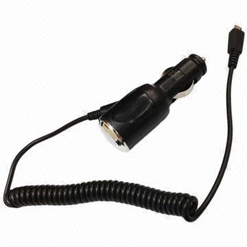 Mobile Phone Car Charger, Ideal for iPhone, Samsung, BlackBerry and HTC