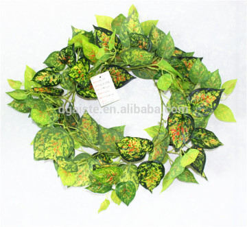 vertical garden wall hanging 240cm Long cheap make fake recycling plastic PE red dot everygreen vine artificial plant EMX10 3028