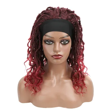 Wholesale Ombre Half Heat Resistance Afro Kinky Curly Attached Grip for Black Women Headband Synthetic Hair Wigs
