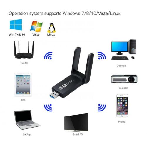 USB 3.0 WiFi -Adapter Dual -Band -Signalempfänger