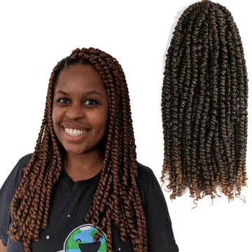 Wholesale Extension Crochet hair Curly TwistSynthetic Braiding Hair pre-twist Passion twist Crochet hair  Locs Ombre  Faux Locs