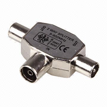 RF connector, 9.5mm female to 2 x 9.5mm male