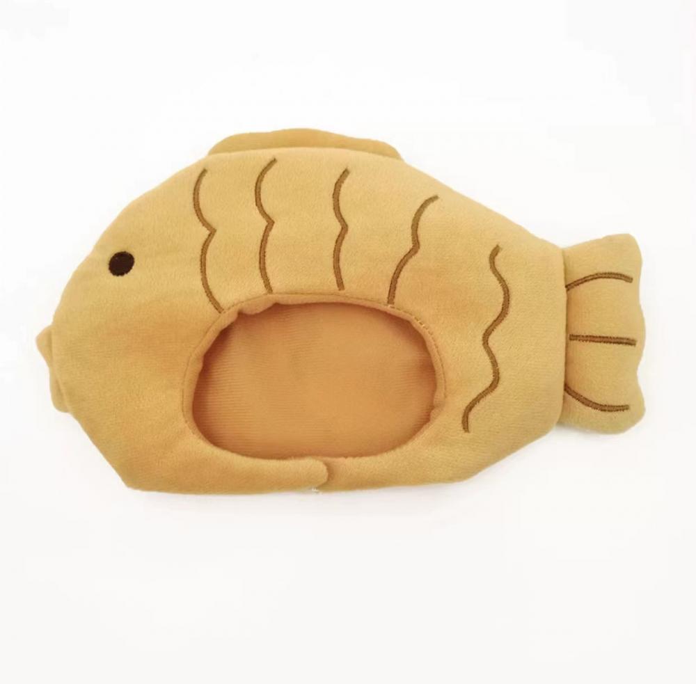 Pescado amarillo peluche relleno lindo casco