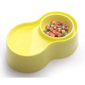 Anti-Ant Plastic Pet Bowl - สีเหลือง