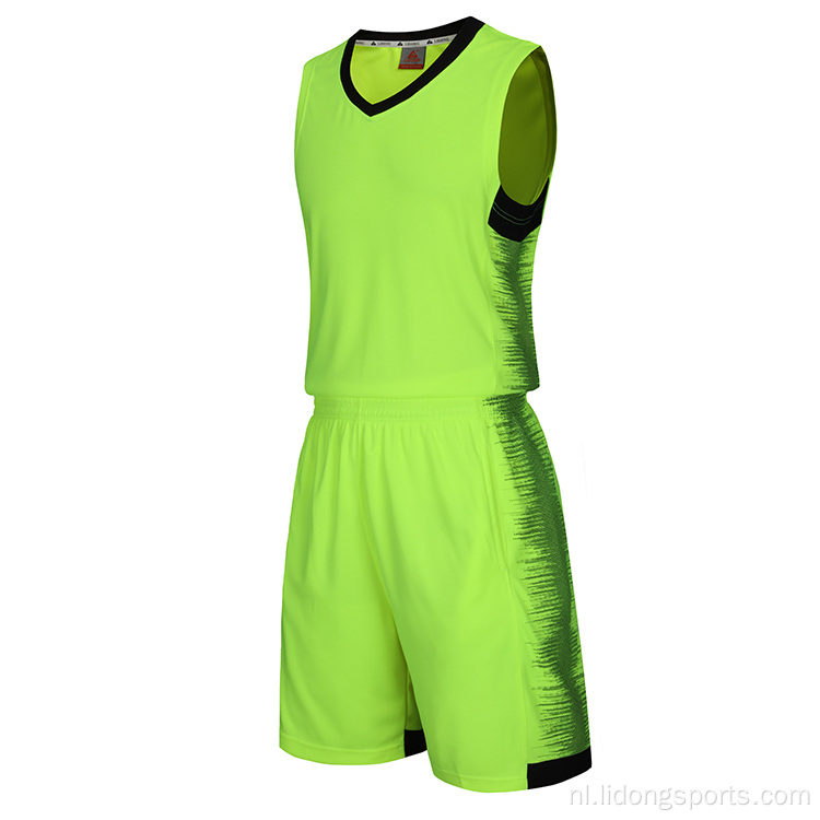 Nieuwste basketbal jersey uniform ontwerpkleur geel geel