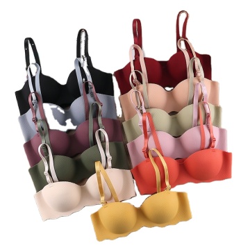 In Stock Girls' Fashion Solid Color Push-Up Wireless Seamless Bra