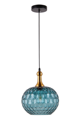 Glass modern pendant light with blue color