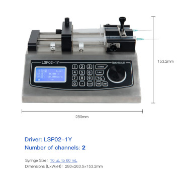 LSP02-Y Two Channel Syringe Pump with Stepper Motor and LCD Screen