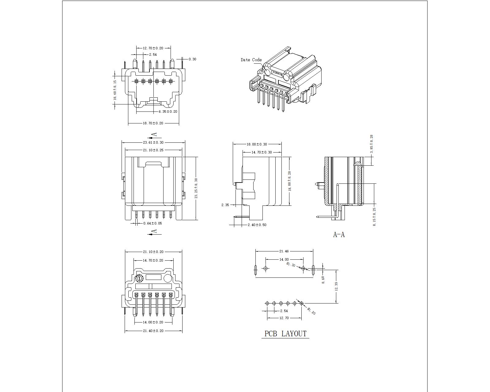 AUTO-2.54-R-06SN-BB-X P2.54 06P Automotive Si