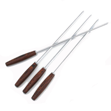 Wooden Handle Kebab Stainless Steel Skewer Set