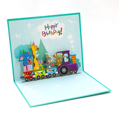 Luxurious Multi-Color Faceless Doll Cake Pop Up Greeting Card