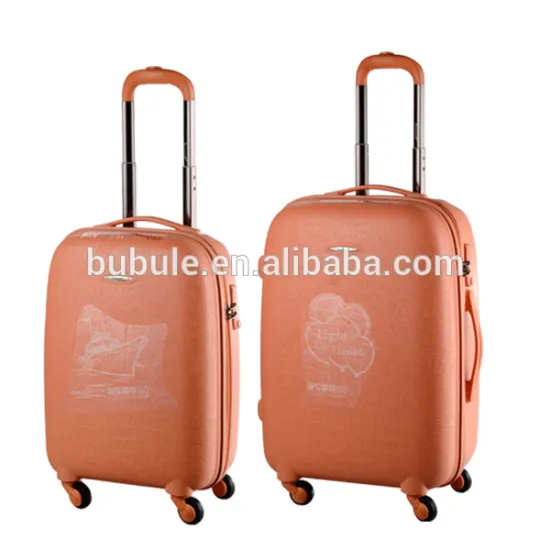 BUBULE 2015 Top qualty new design military use carry on orange trolley suitcase on wheels luggage