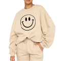 Veste de pull smiley oversize de surdimension féminine