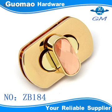 Crystal Rose Gold 2016 oval rectangle ladies bag hardware twist lock