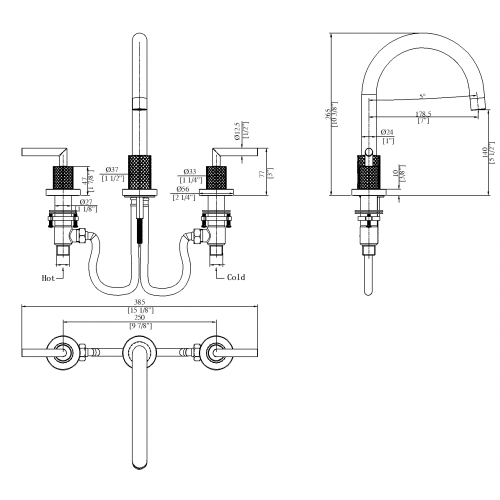 Wash Basin Faucet 3-hole Deck mounted Basin Faucet Factory