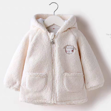 Baby Girl's Fake Fur Coat With Hood Sweet