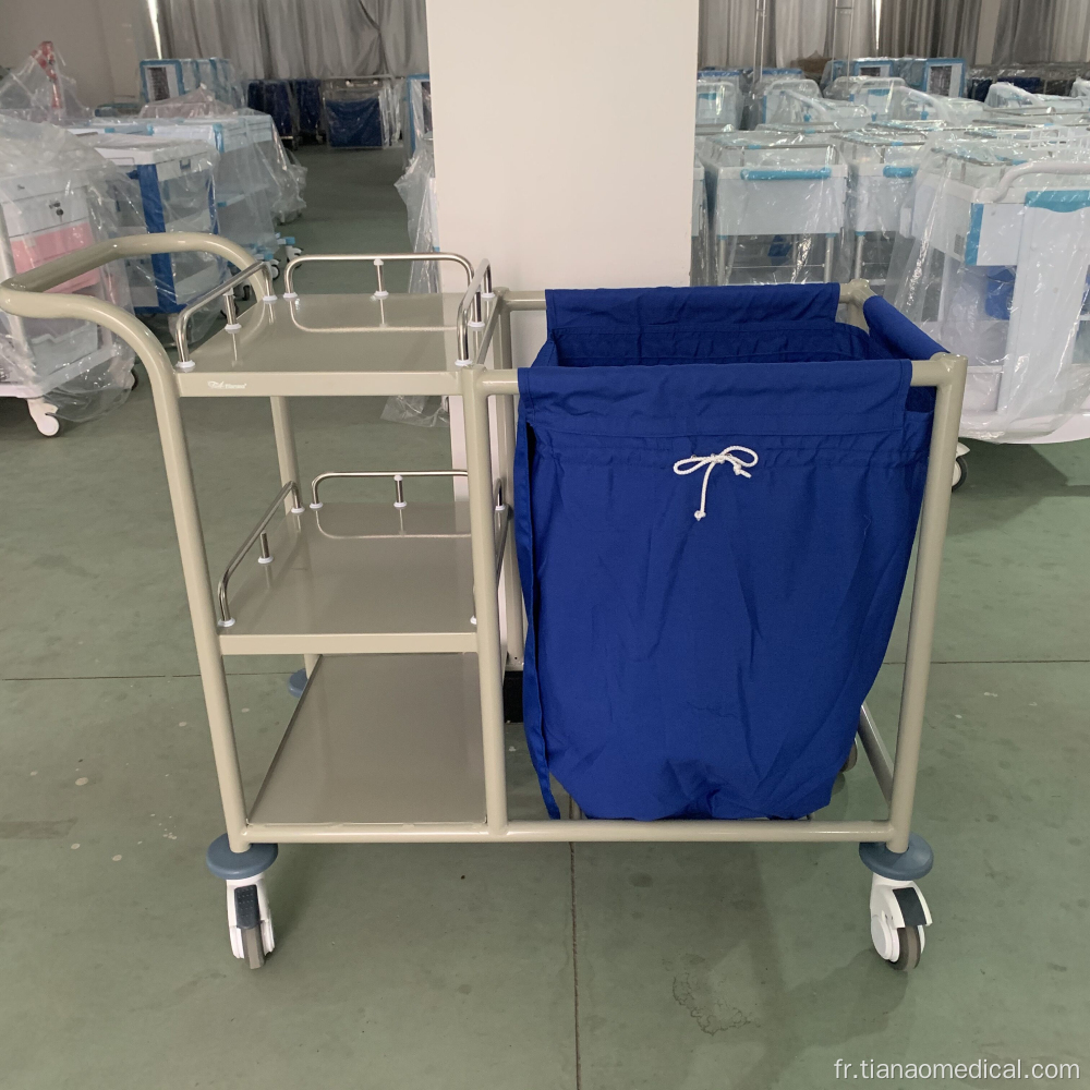 Chariot à linge multifonctionnel en acier pour hôpital